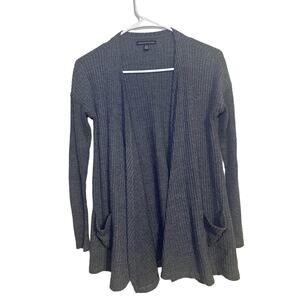 American Eagle Gray Waffle Knit Cardigan Size XS